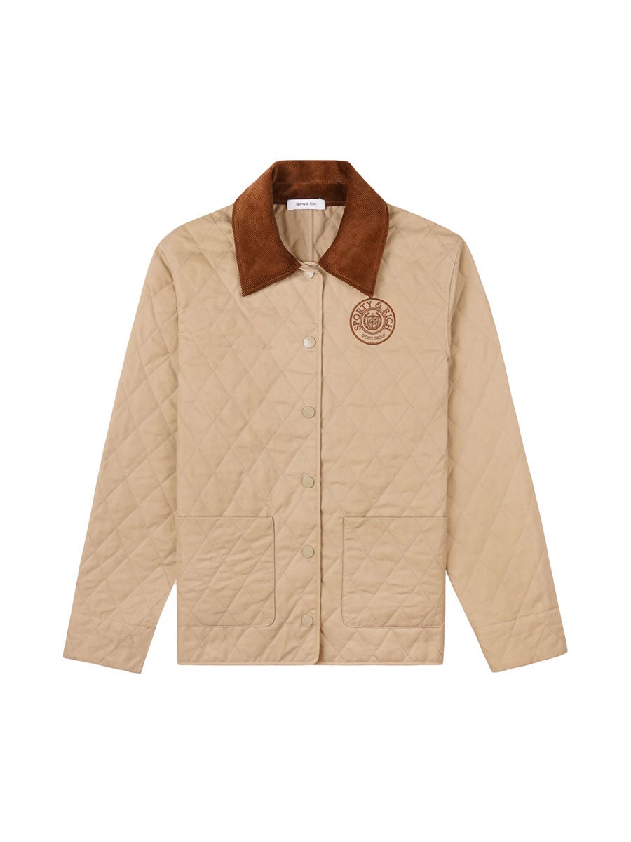 10.0 OFF on SPORTY RICH Unisex Jacket Connecticut Crest Quilted