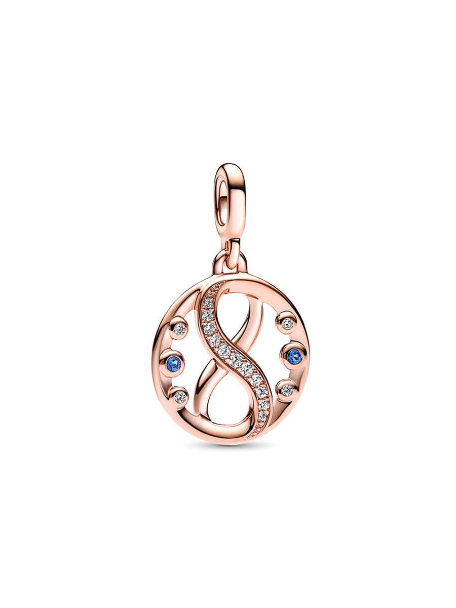 14k Rose gold-plated necklace with clear cubic zirconia