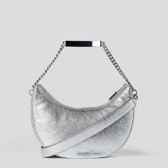 KARL LAGERFELD K/ID Half-moon XL Shoulder Bag Silver - Central.co.th