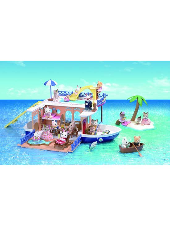 sylvanian families seaside cruiser houseboat value set