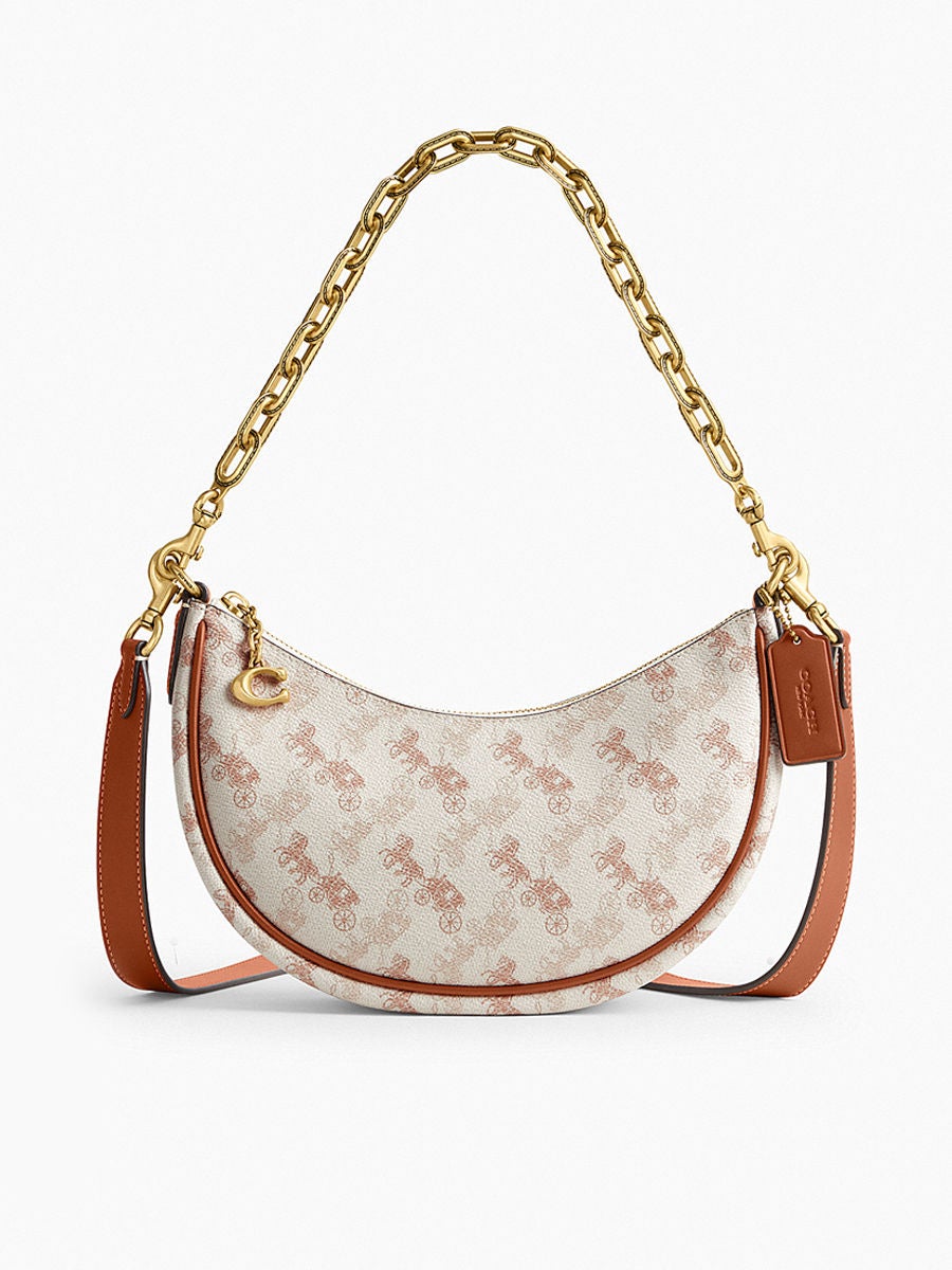 COACH Mira Shoulder Bag With Horse And Carriage Print Beige