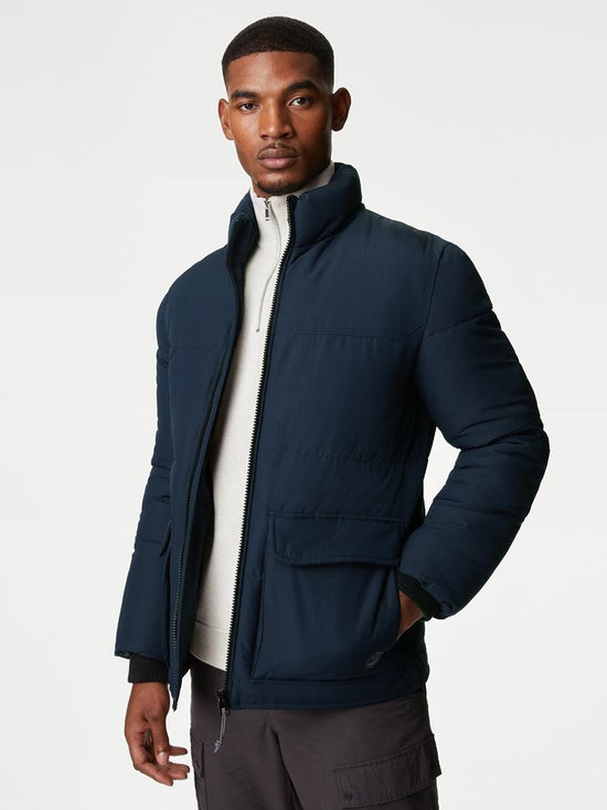 29.97% OFF on Marks & Spencer Men Jacket Puffer with Thermowarmth Navy ...