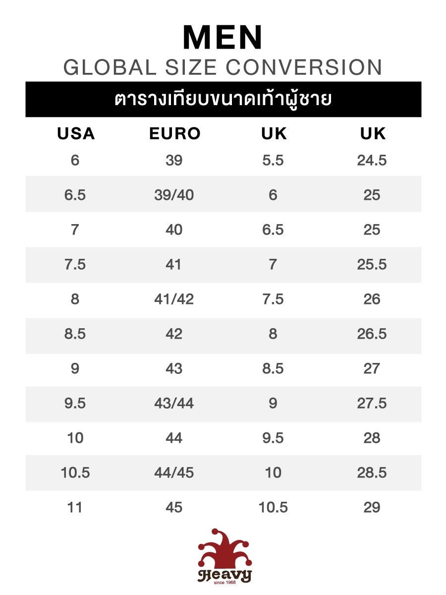 Mens sandal clearance size chart