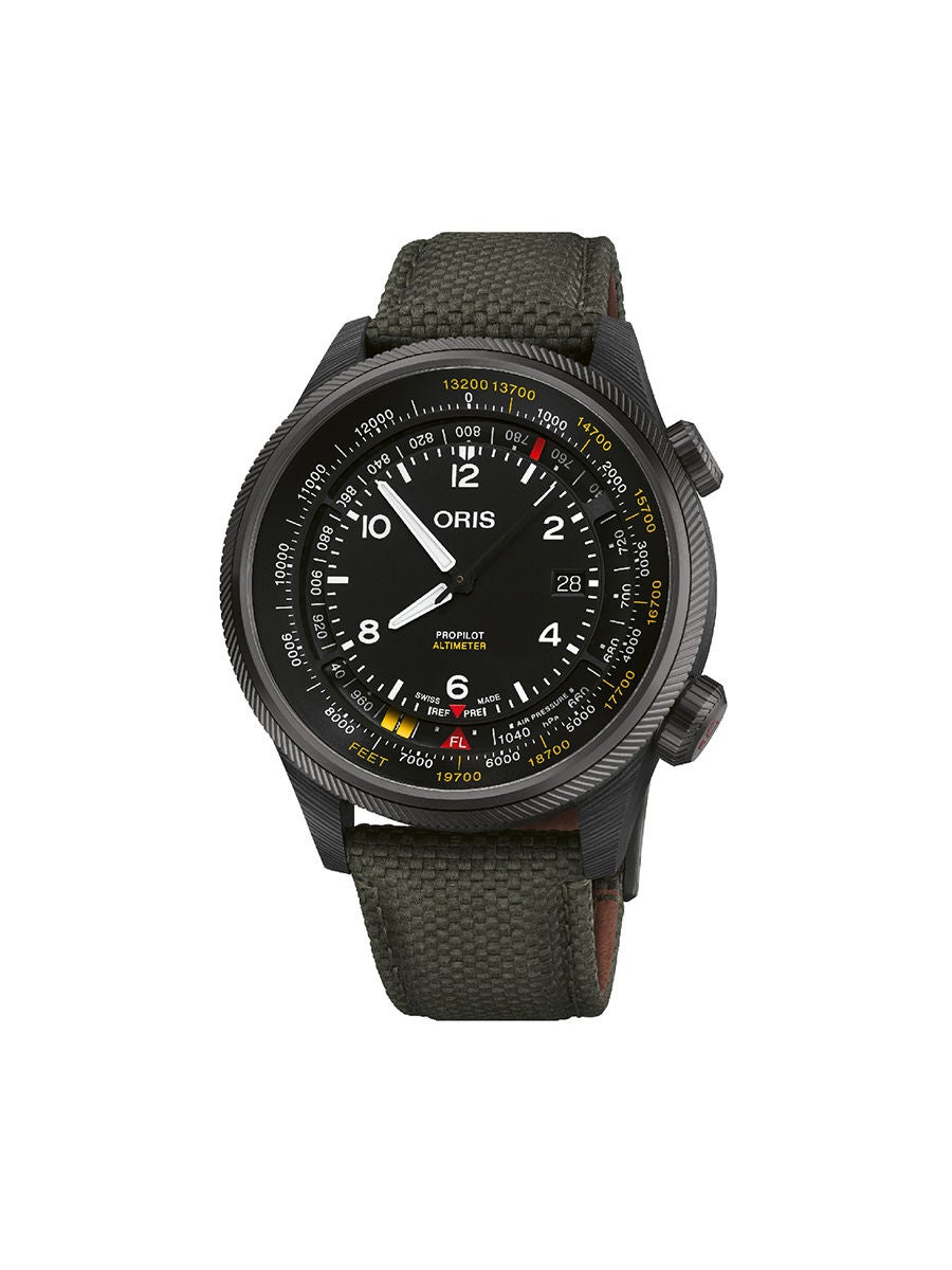 ORIS Watch ProPilot Altimeter with Feet Scale Dial black Central