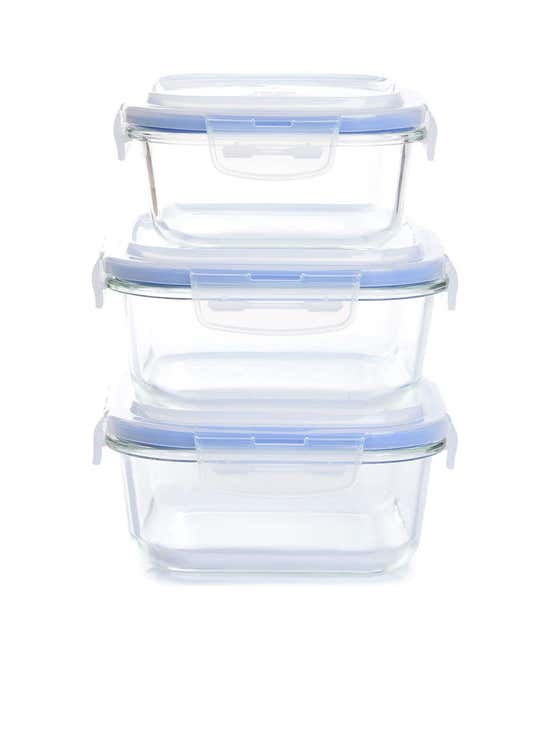 33.78% OFF on CENTRAL HOME Double Lock Glass Food Storage Containers ...