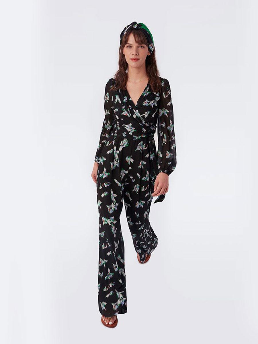 Dvf black hot sale jumpsuit