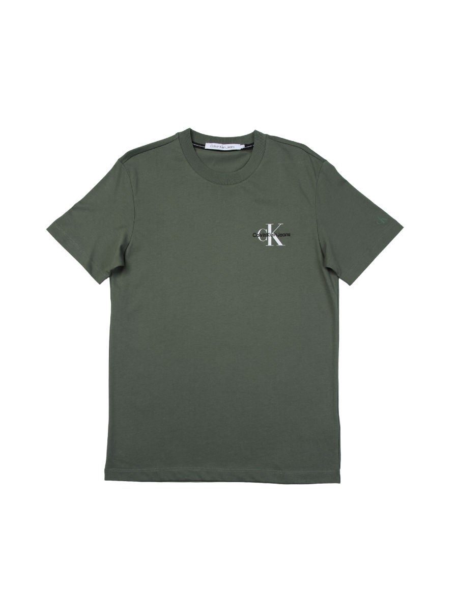 CALVIN Men\'s Green Army Regular OFF 35.0% on Monologo T-Shirt Fit KLEIN