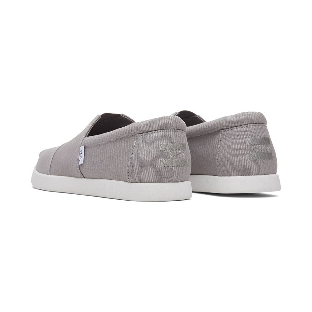 TOMS Drizzle Grey Forward Recycled Cotton Canvas Alpargata Slip On