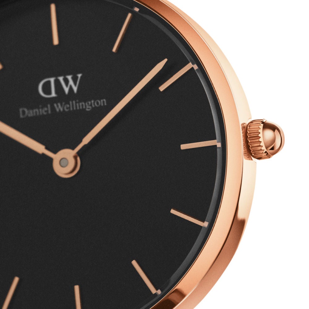 30.0 OFF on DANIEL WELLINGTON Petite Cornwall Black 28mm Rose gold