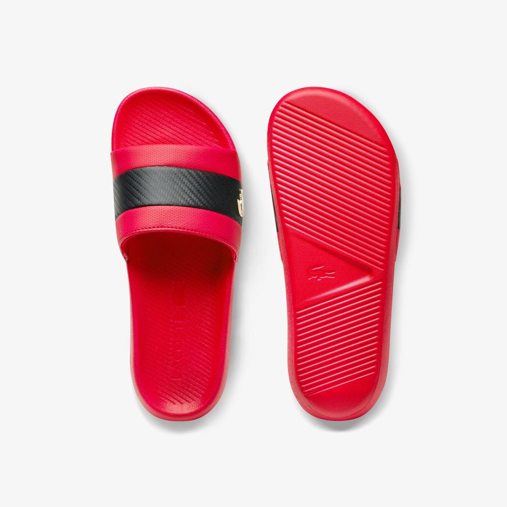 Red lacoste best sale flip flops