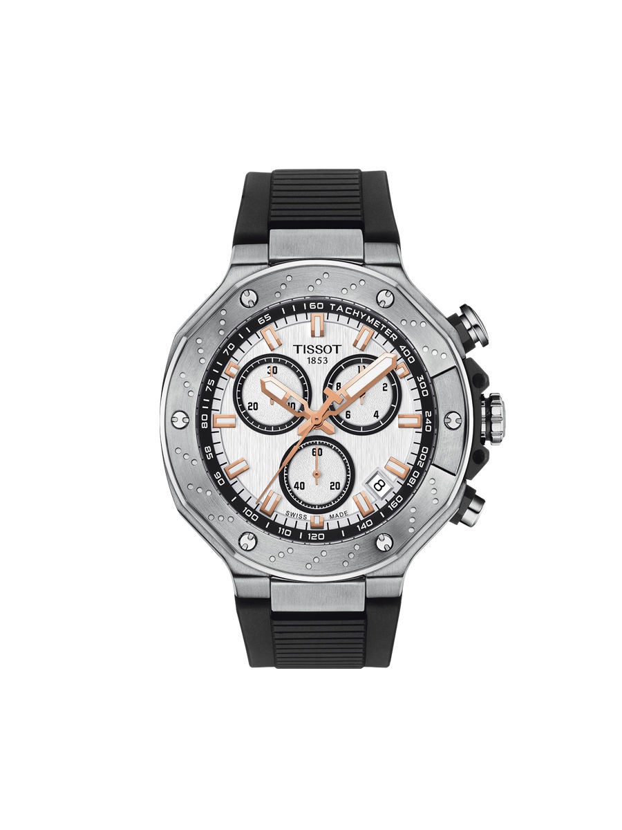 5.0 OFF on TISSOT White Black T Race Chronograph T1414171701100