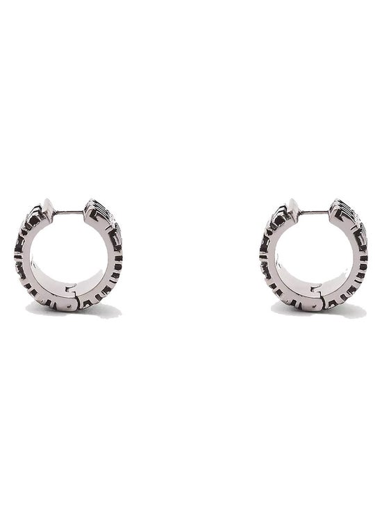 Marc Jacobs Silver & Transparent 'The Monogram Hoops' Earrings