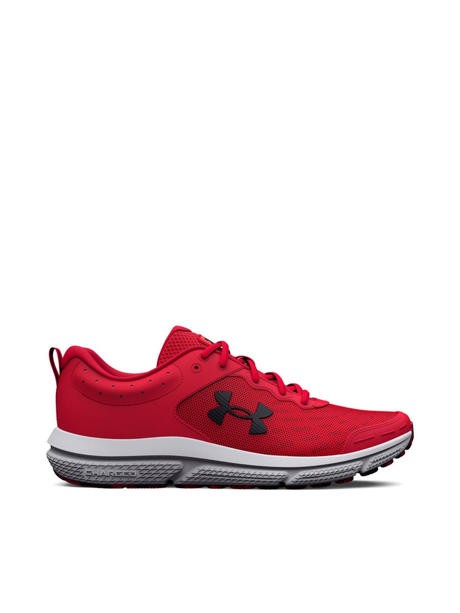 Grey and red store under armour shoes