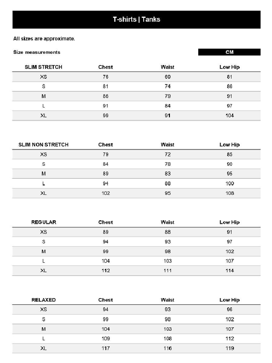 Calvin klein deals jeans measurements