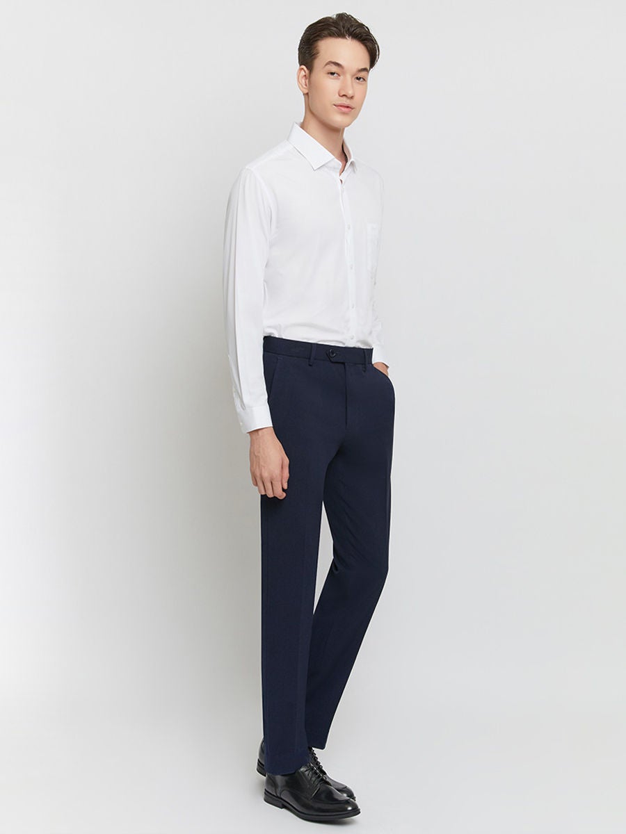 19.85% OFF on DAPPER Men Trousers Essential Stretch Slim-Fit Navy