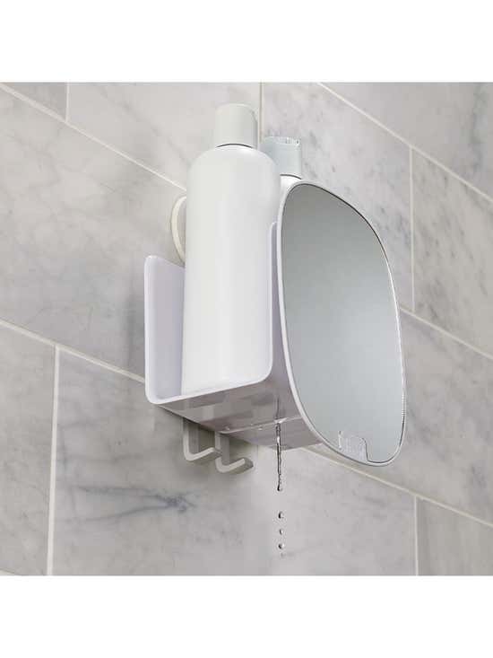 Joseph Joseph Easystore Large White Shower Shelf with Removable Mirror