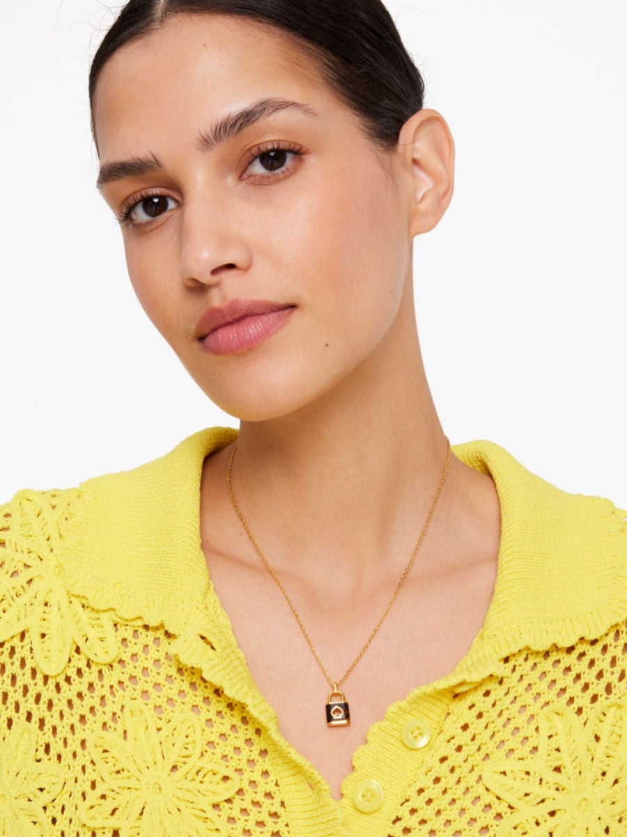 Kate spade lock on sale necklace