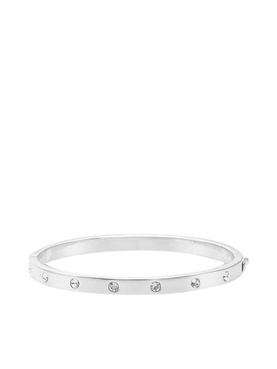 Kate Spade Set in Stone Hinged Bangle - Clear/Silver