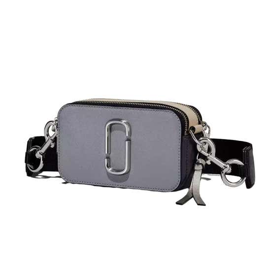 The Snapshot Logo Strap Wolf Grey Multi Leather Camera Bag