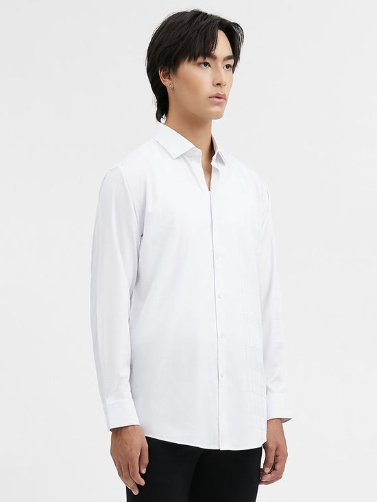 19.85% OFF on DAPPER Men Shirt BAMBOO BLEND Plaid Smart Fit White