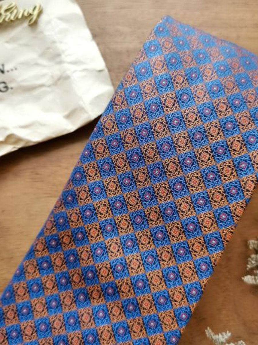 TUESDAY EVENING Necktie Mosaic Geo Vintage blue - Central.co.th