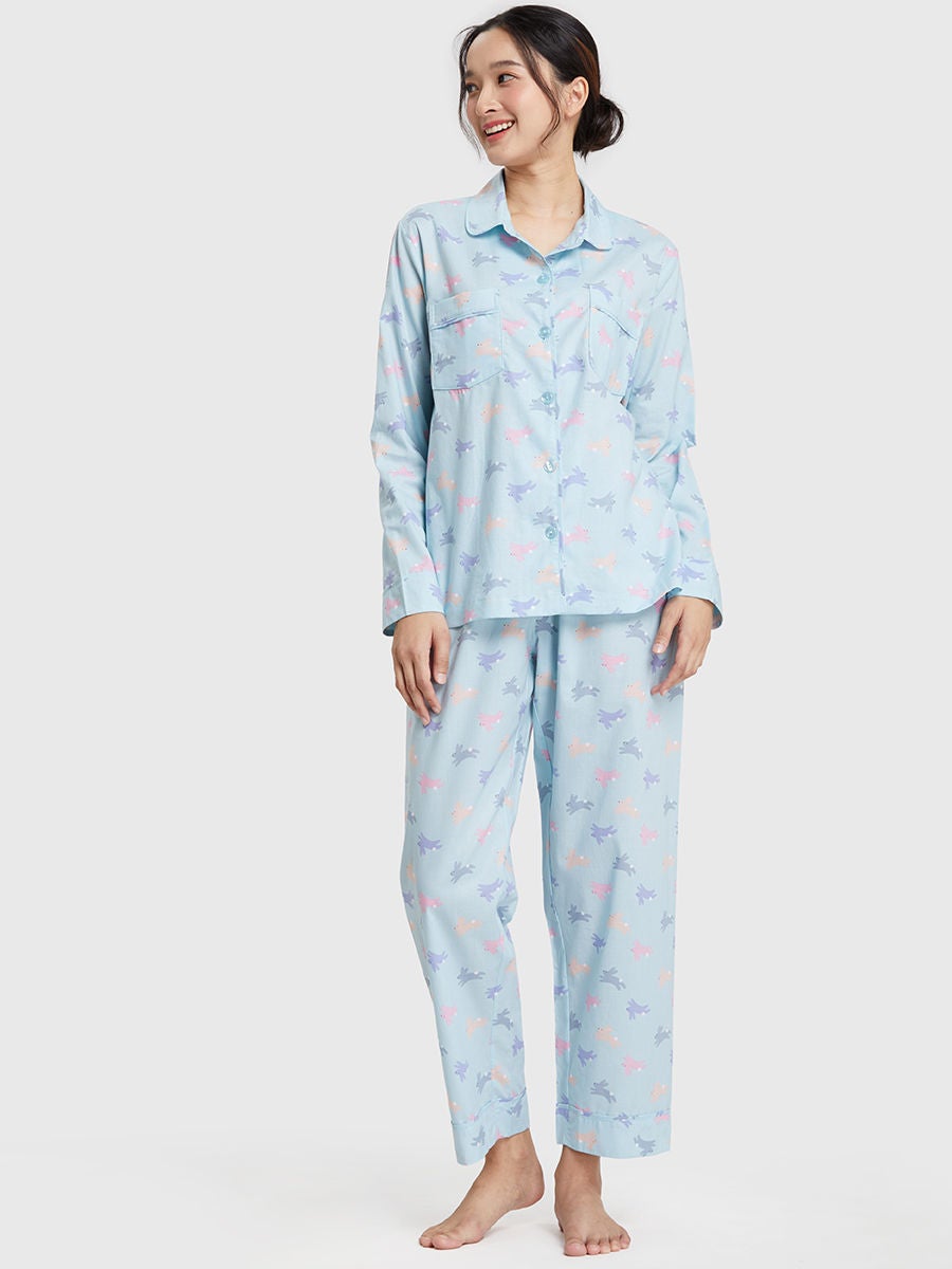 Beautiful Long Sleeve Pajama Sets Women Skin Friendly Pajama Sets Soft Lace  Breathable Button Down Women Outdoor Pajama Set (M) at  Women's  Clothing store