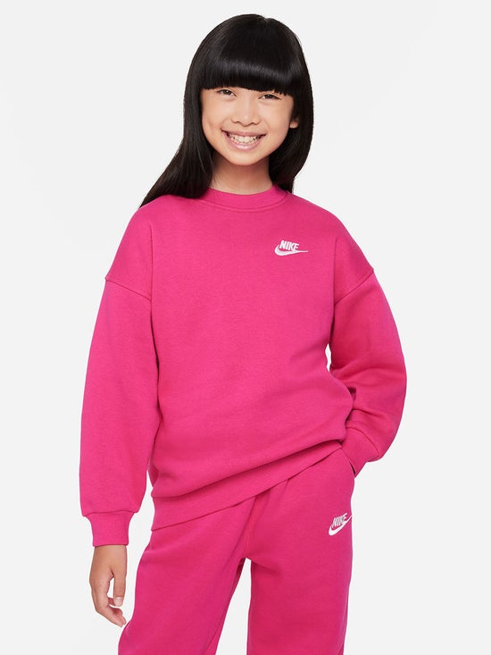 NIKE Big Kids Girl Sportswear Club Fleece Oversized Sweatshirt FD2923 ...