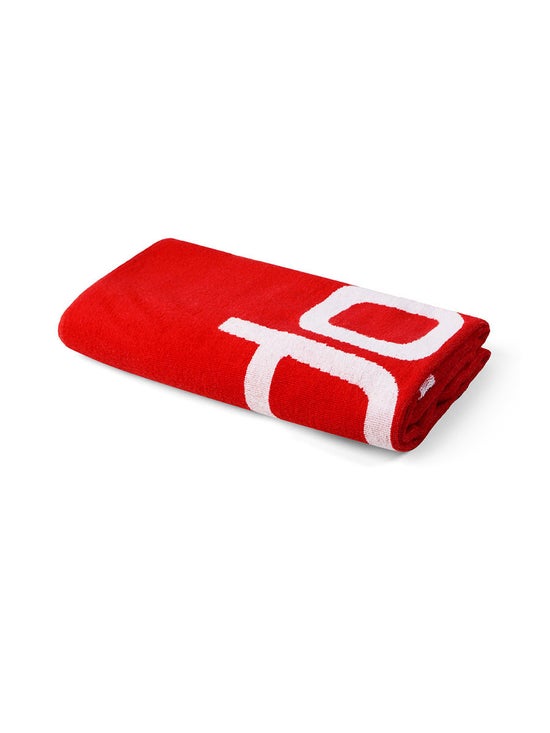 Speedo, SPEEDO BORDER COTTON TOWEL, Color : Red, Size : Free