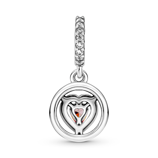 e-Tax  10.0% OFF on PANDORA Silver Heart sterling silver dangle charm with  clear and fancy pink cubic zirconia