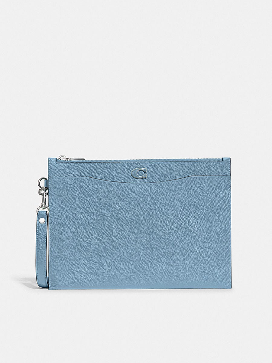 Light blue outlet leather coach purse