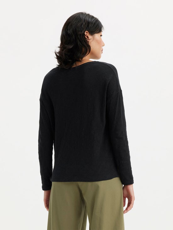 e-Tax, LEVI'S Women's Margot Long-Sleeve T-Shirt Caviar