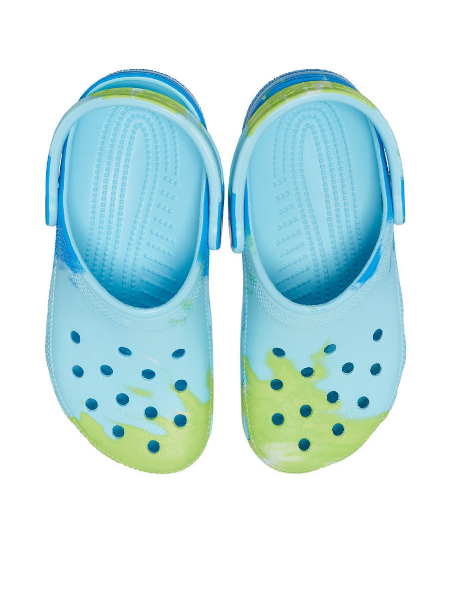 Chambray blue cheap crocs tie dye