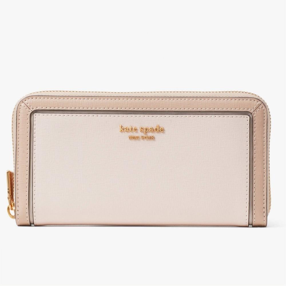 Kate Spade New York Spencer Continental hotsell Wristlet Warm Beige/Black One Size