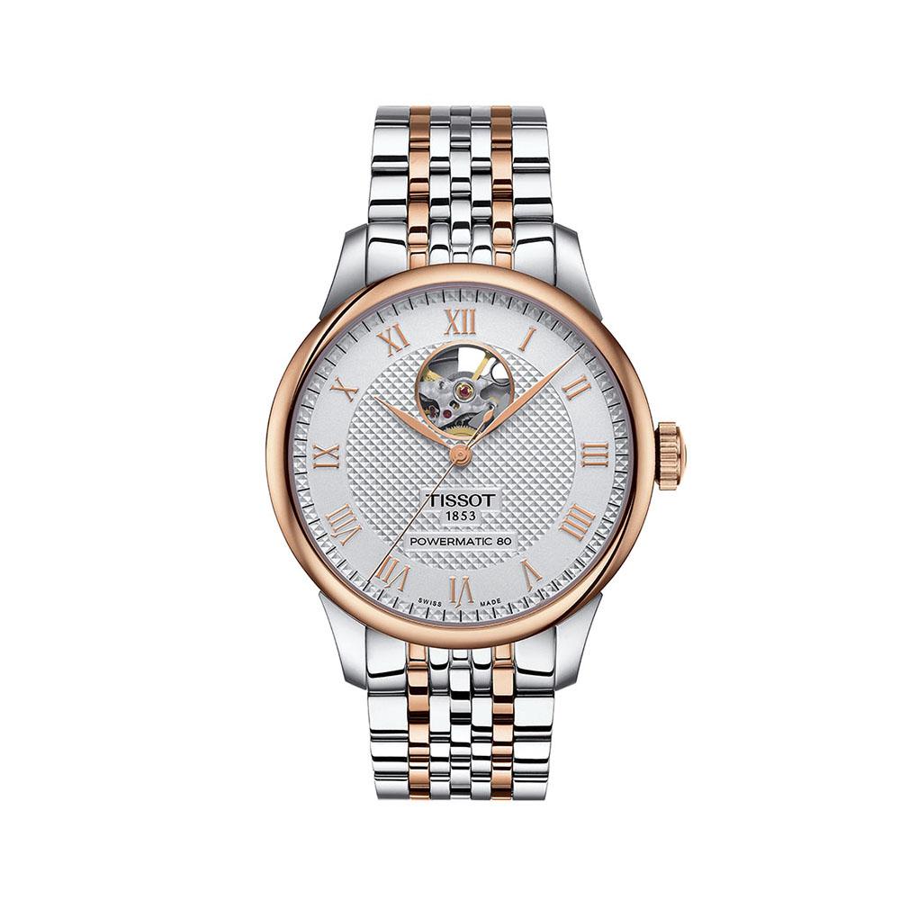 e Tax 5.0 OFF on TISSOT Silver Rose Gold Le Locle Powermatic 80