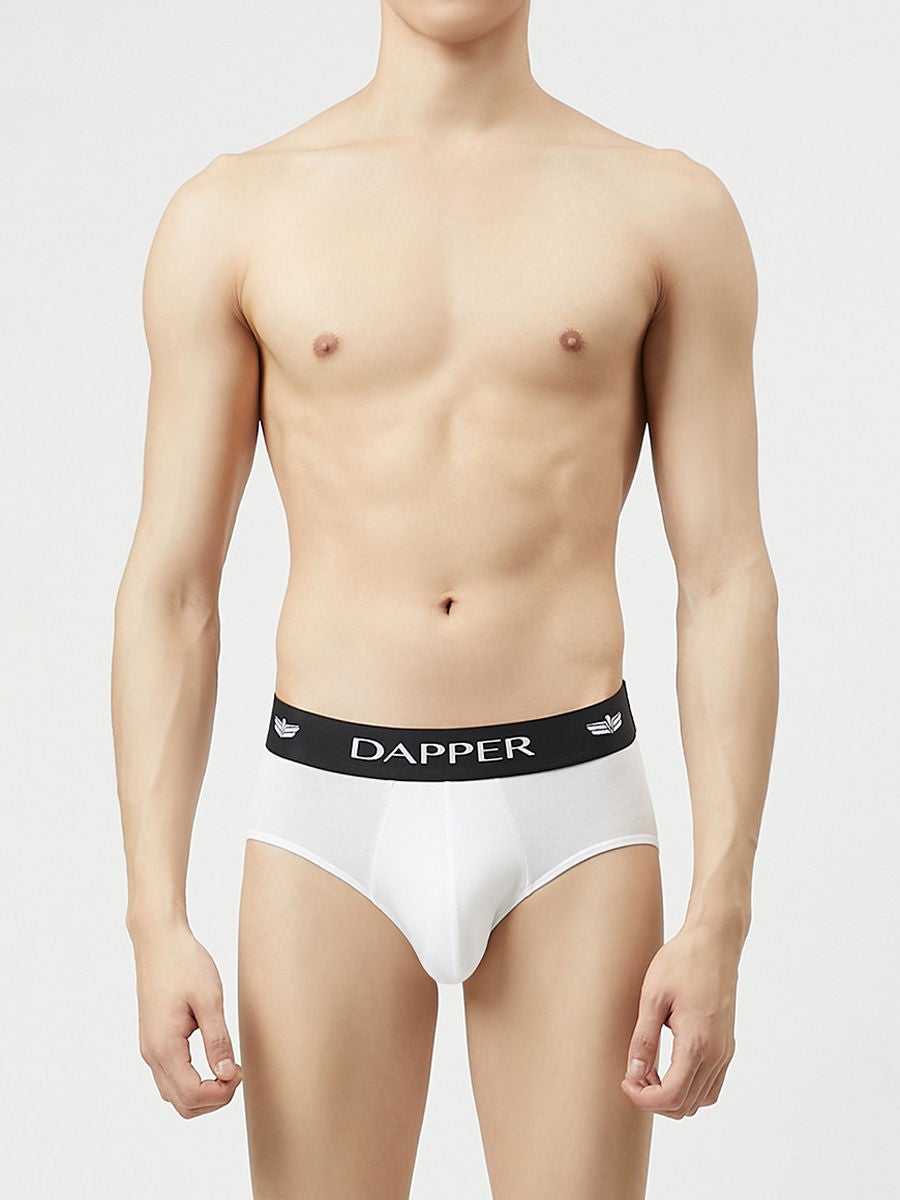 e-Tax  19.7% OFF on DAPPER Men Underwear Iconic Pima Cotton Briefs White  (Pack 2 Pcs.)