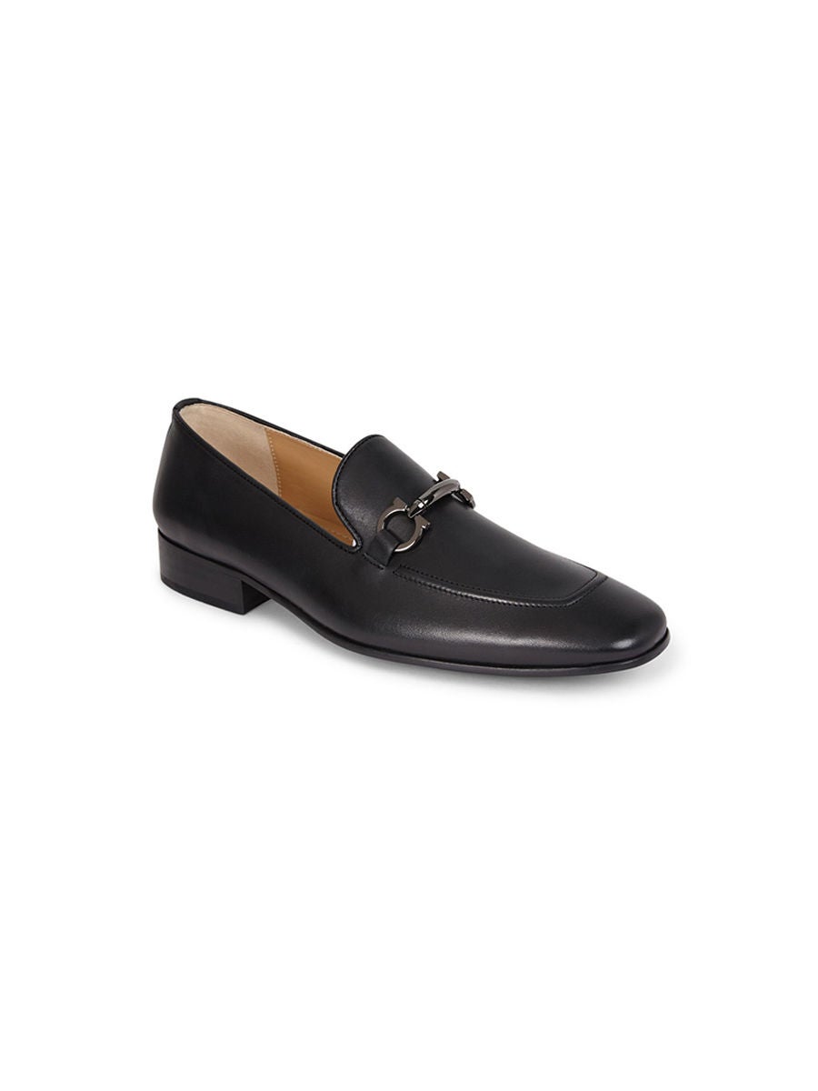 Mens shiny black on sale loafers