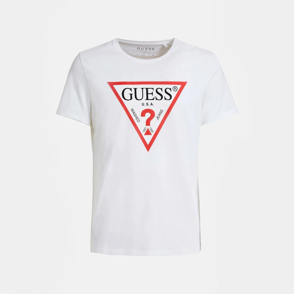 Mens white cheap guess t shirt