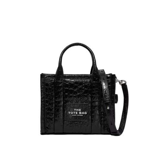 small black croc bag