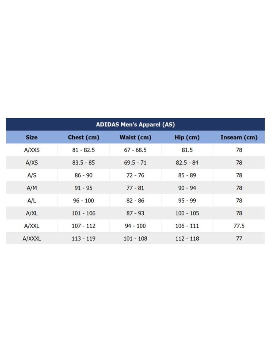 adidas mens t shirt size chart