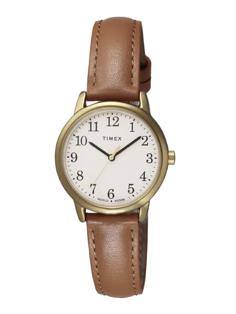 Timex women's easy reader leather strap 30mm discount watch