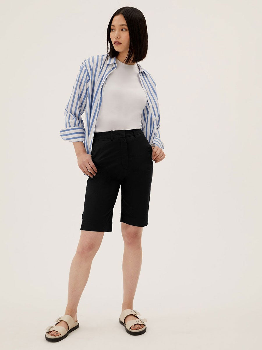 Marks and spencer on sale knee length shorts