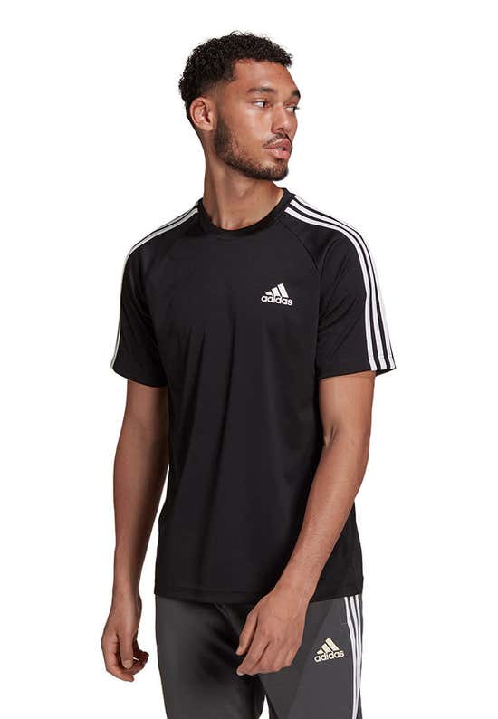 adidas 3 stripe sereno t shirt mens