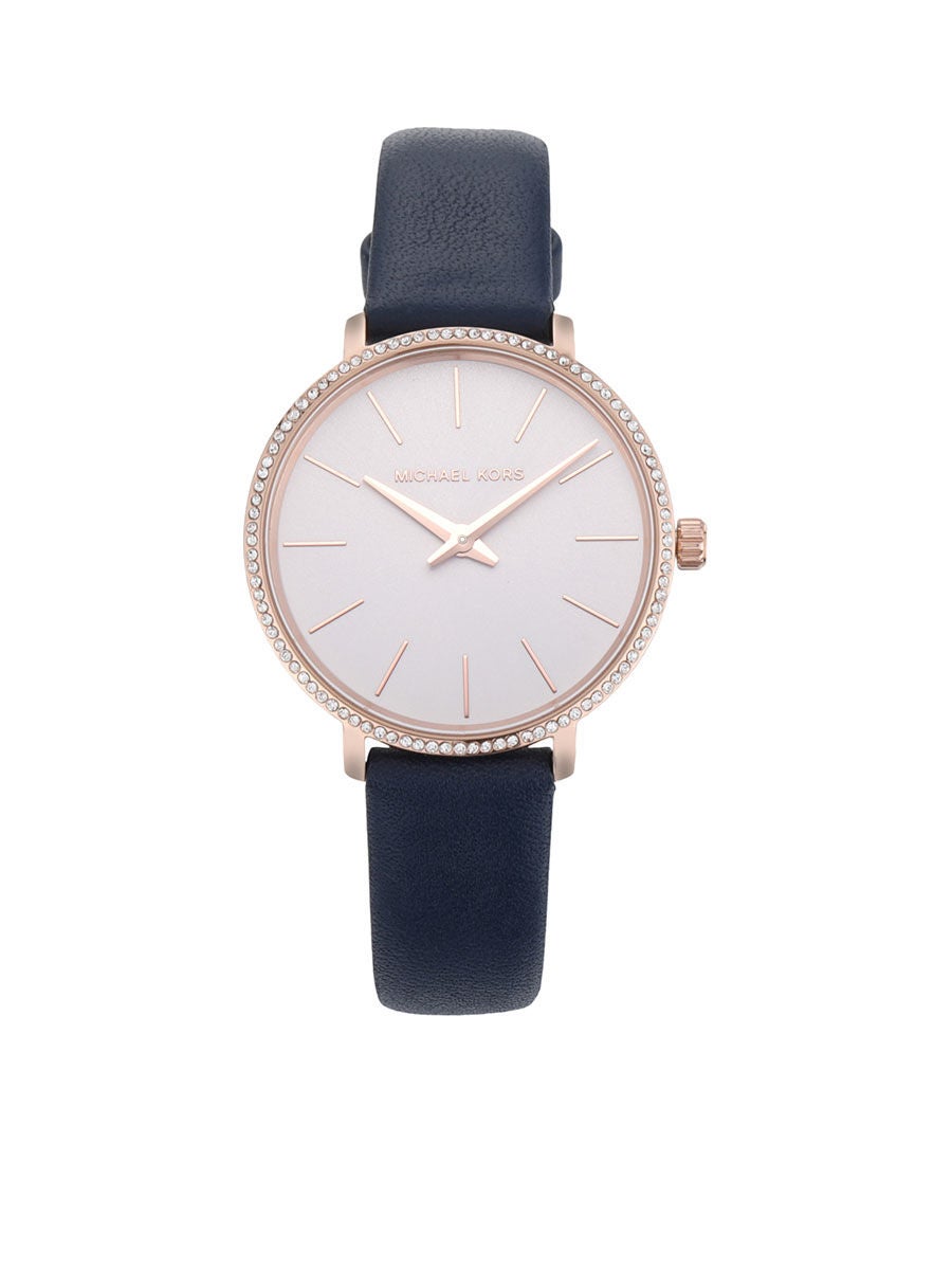 Michael kors hotsell blue leather watch