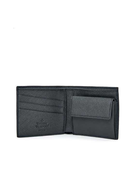 Vivienne Westwood Saffiano Man Wallet With Coin Pocket In Blue