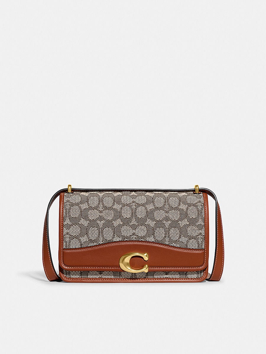 COACH Bandit Shoulder Bag In Signature Textile Jacquard Brown