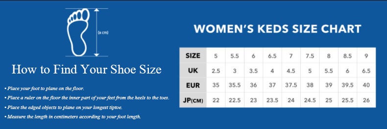 Size clearance chart keds