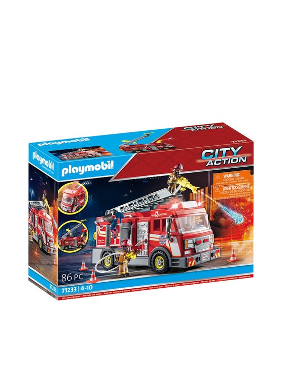 Playmobil City Action Fire Truck Flashing Lights Building Set 71233