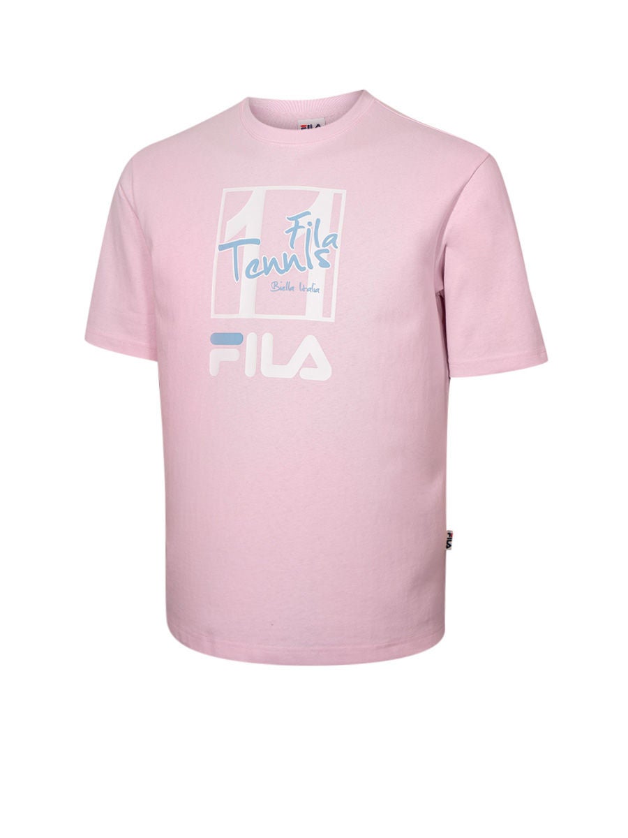 Pink and white top fila shirt