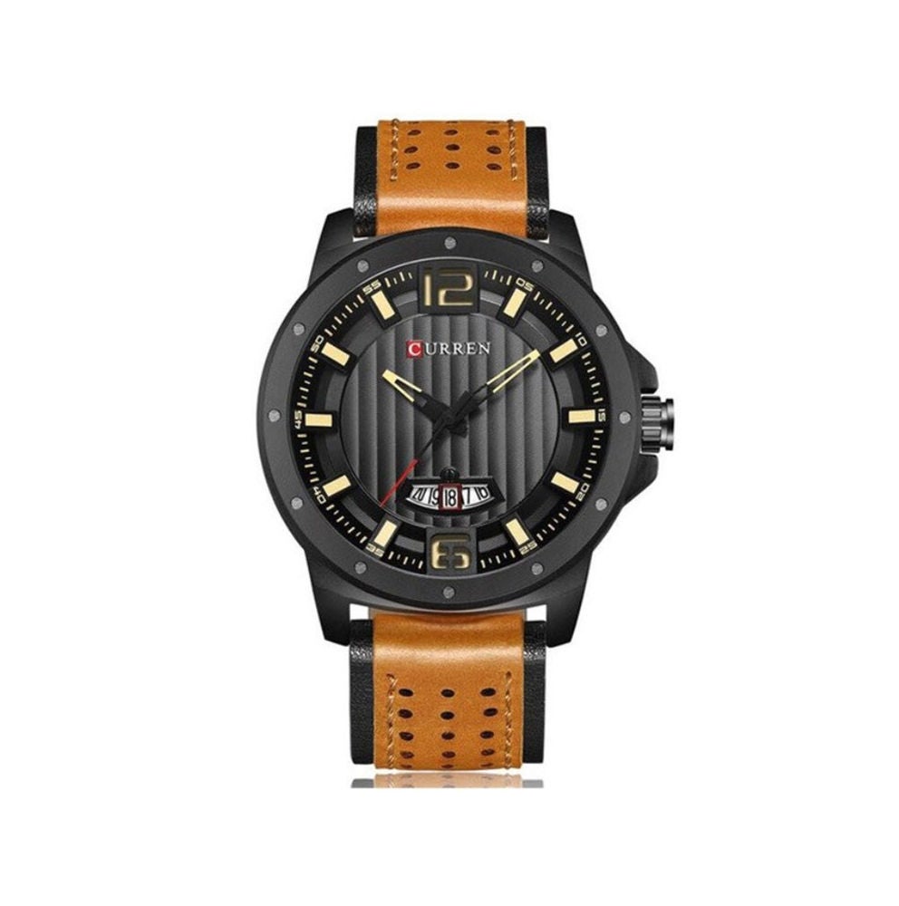 60.0 OFF on CURREN Watches Men Creative Surface Luxury Leather