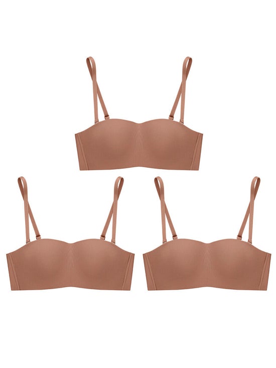 e-Tax, SABINA [Pack 3 Piece] Invisible Wire Bra Seamless Fit Perfect Bra  Collection - Tan